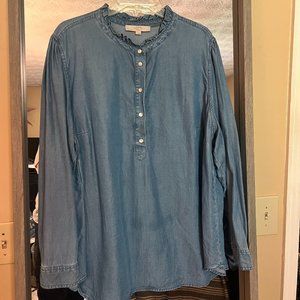 LOFT Plus Size Chambray Blouse